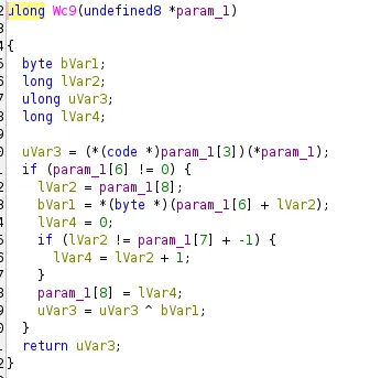 Wc9 function responsible for preparing the XOR key table
